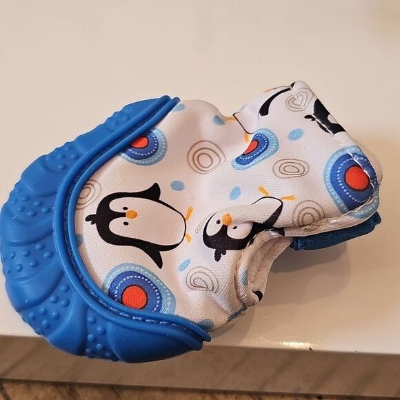 Blue Teething Mitten for Baby - Picture 3 of 4